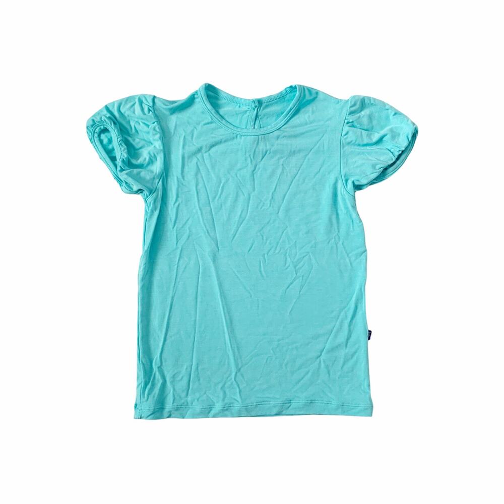 Kickee Pants Bamboo Aqua Puff Sleeve Tee Size 6